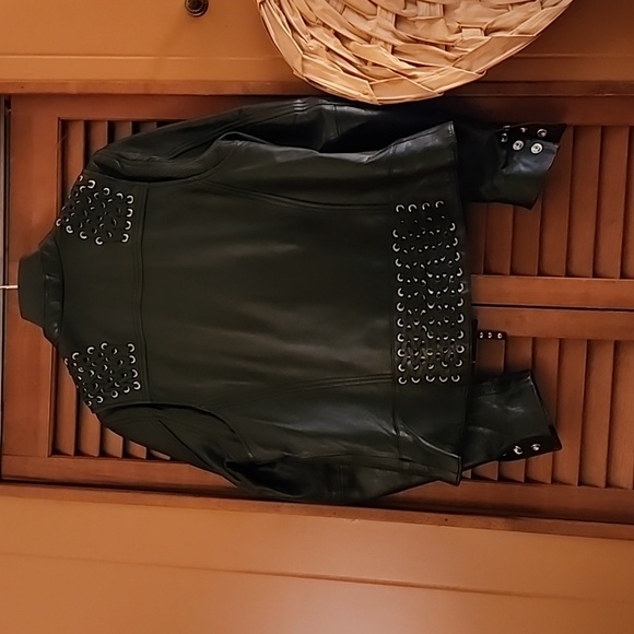 Womens First Leather Motorcycle Jacket - Picture 10 of 15